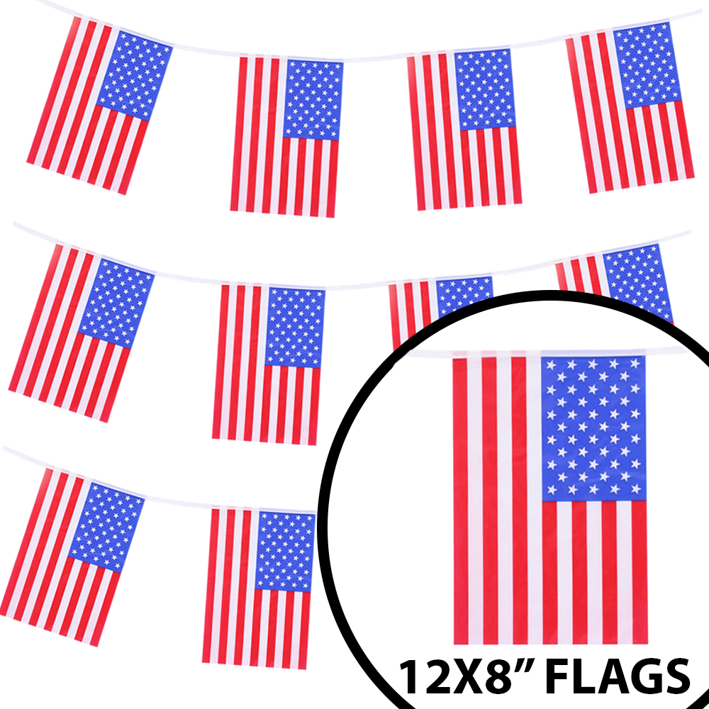 Huge 100ft Usa Bunting Large American Flag Decoration 30 Metres 4th July Event Ebay