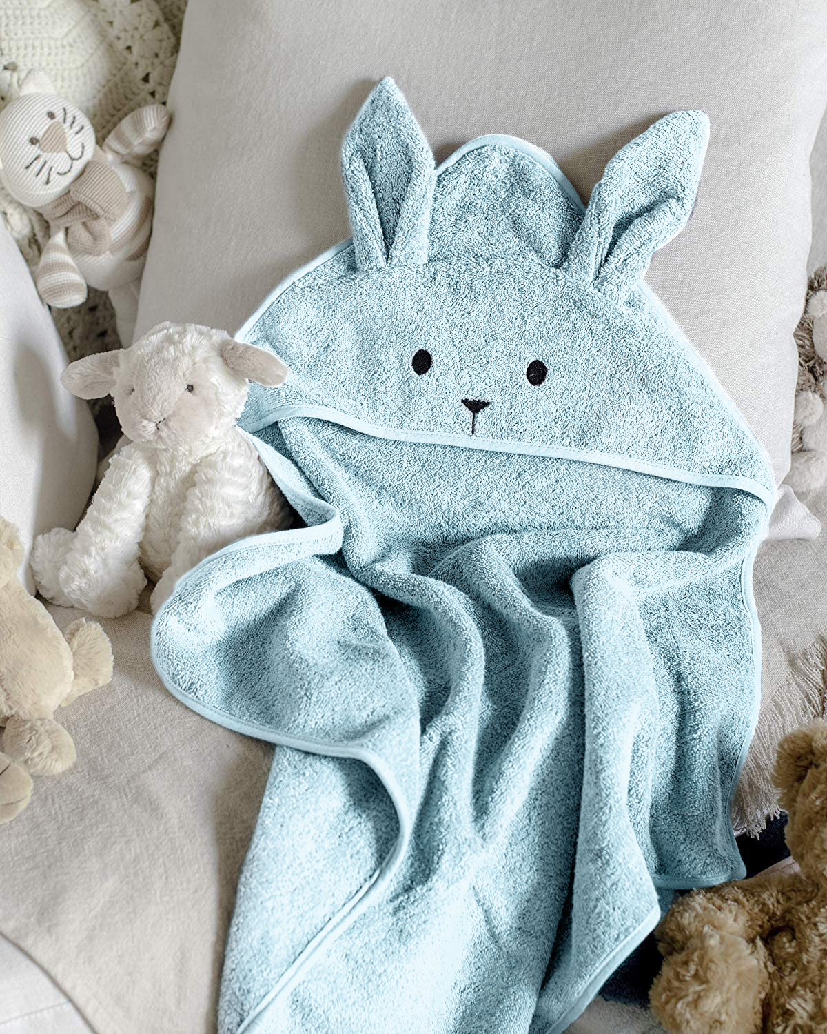BABY BATH TOWEL BUNNY RABBIT IMPERIUM CUTE 100 SOFT COTTON CHILD BOYS