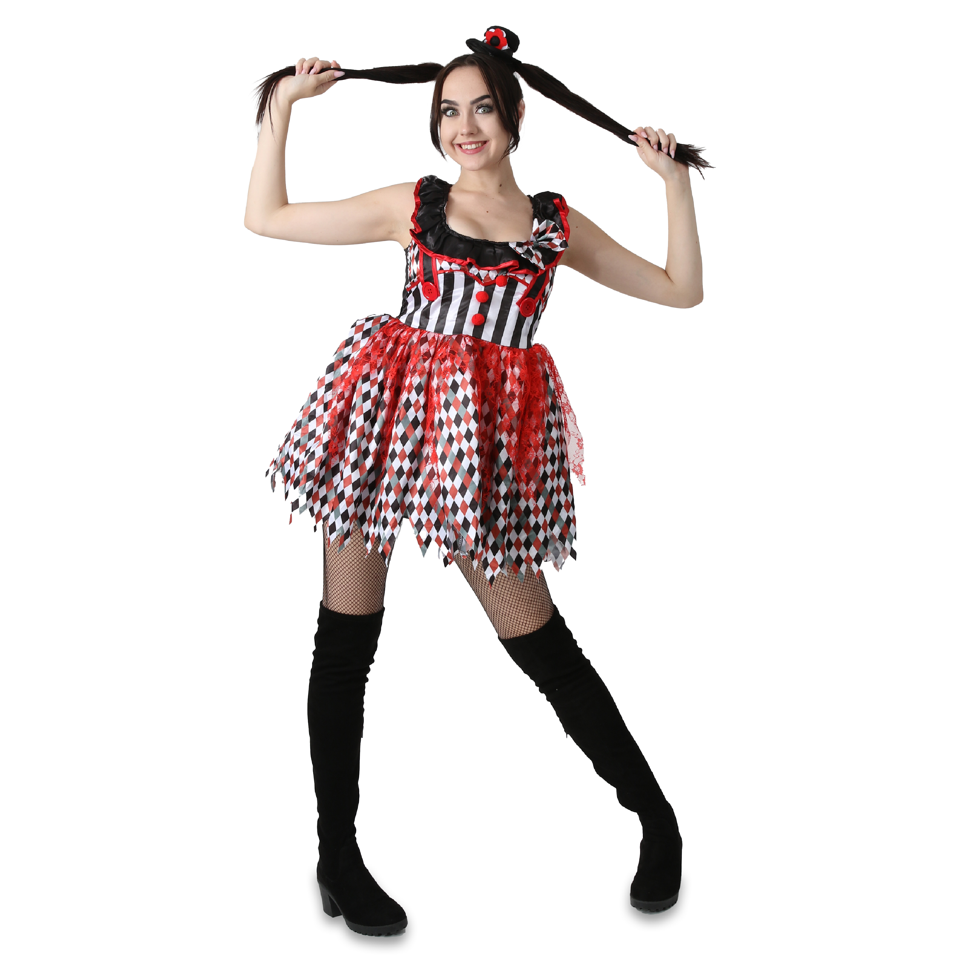 LADIES HARLEQUIN CLOWN JESTER FANCY DRESS COSTUME WOMENS HALLOWEEN EVIL  KILLER | eBay