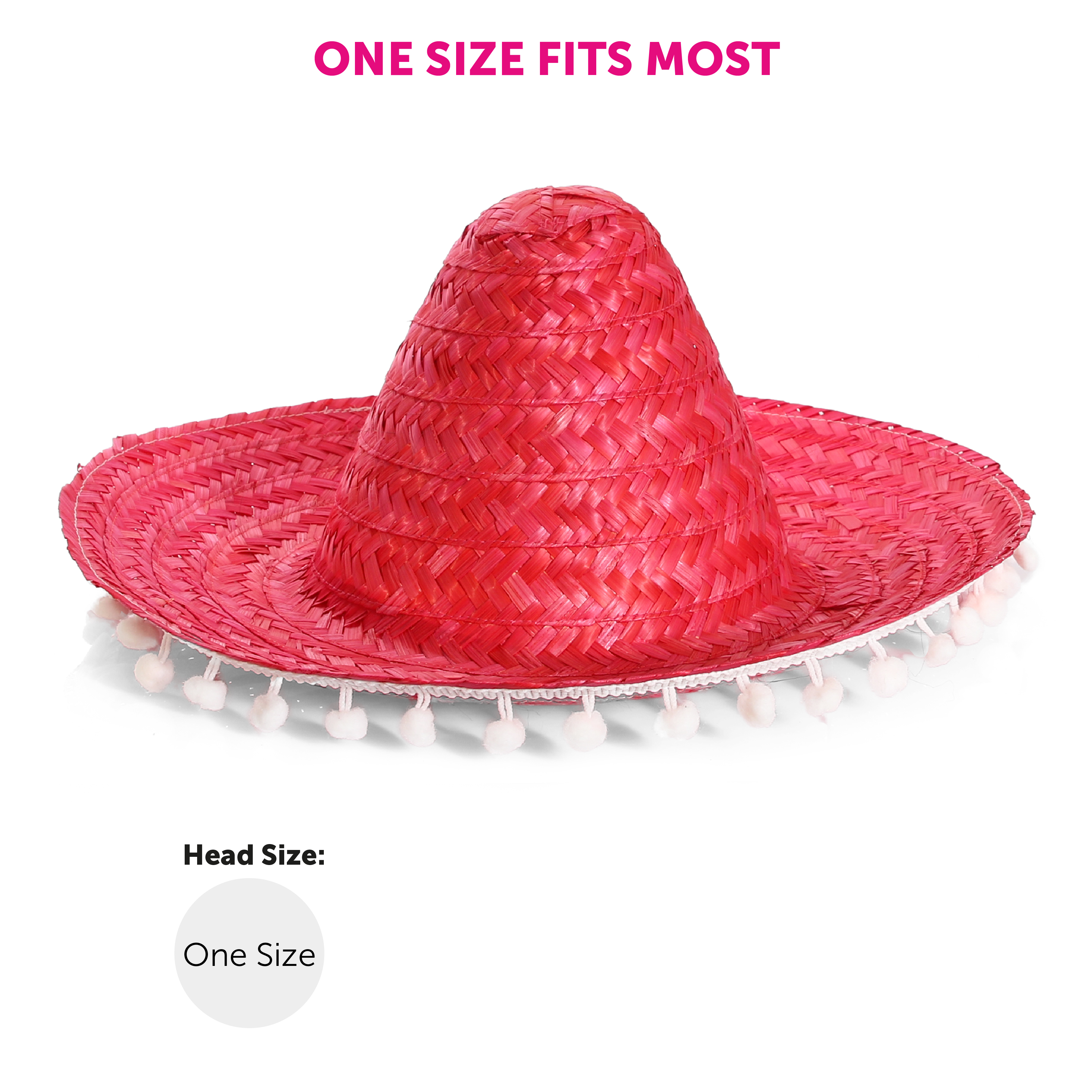 CHILDS RED SOMBRERO HAT KIDS MEXICAN WILD WEST FANCY DRESS UNISEX