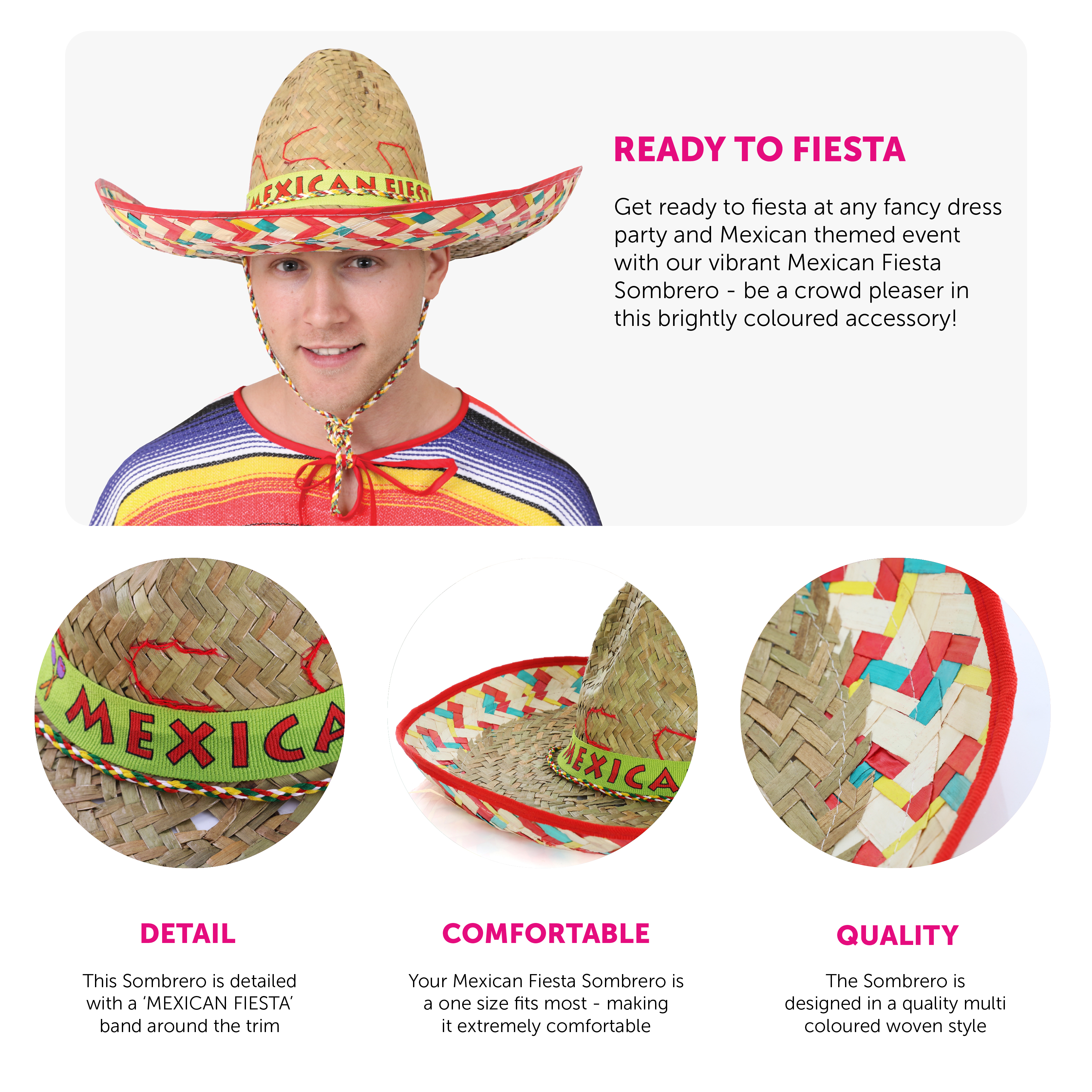 LADIES MEXICAN GIRL COSTUME AND SOMBRERO WILD WESTERN FANCY DRESS - Foto 11