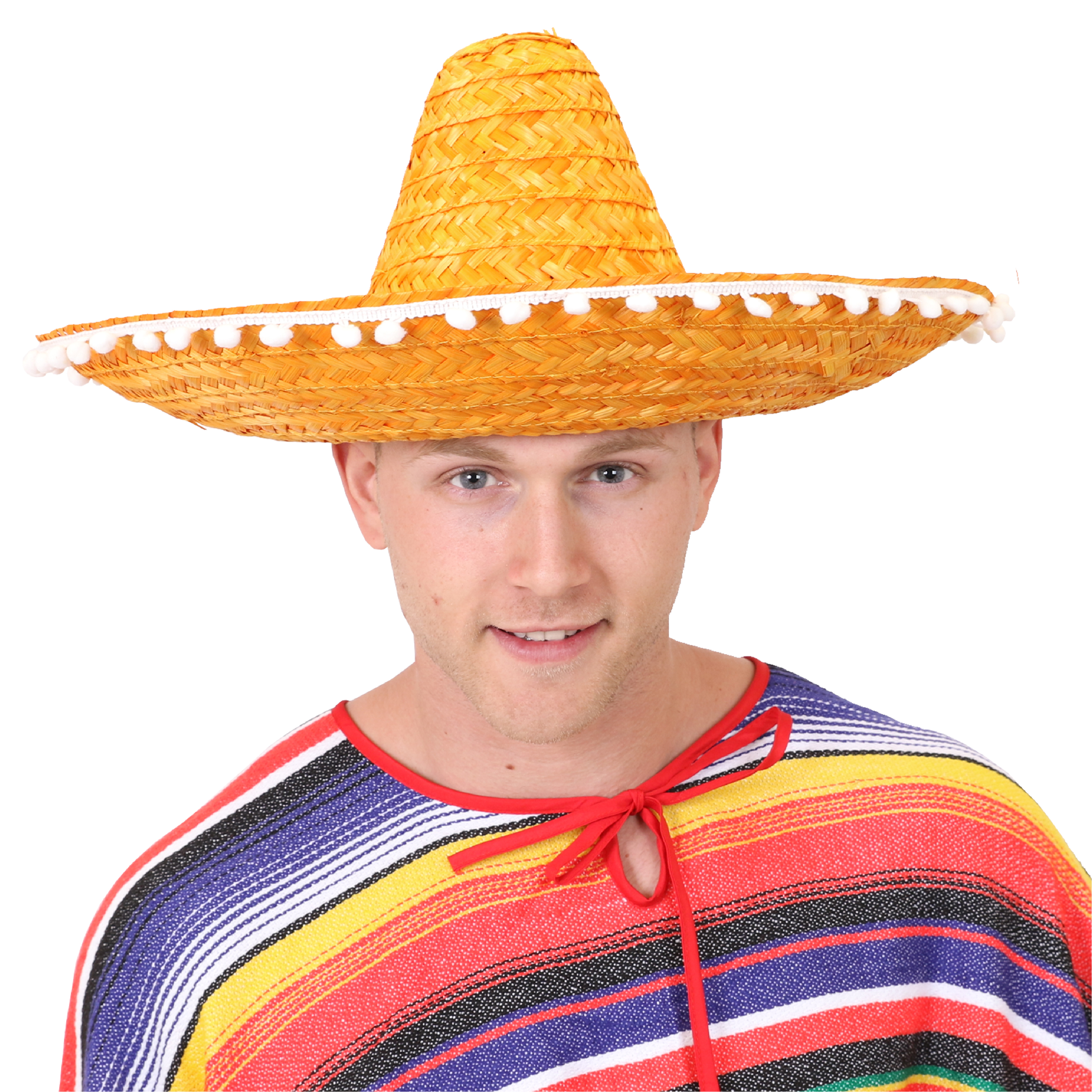 Sombrero Rosa Con Bordo A Pon Pon – Confezione All'ingrosso, Messicano Western, ILOVEFANCYDRESS