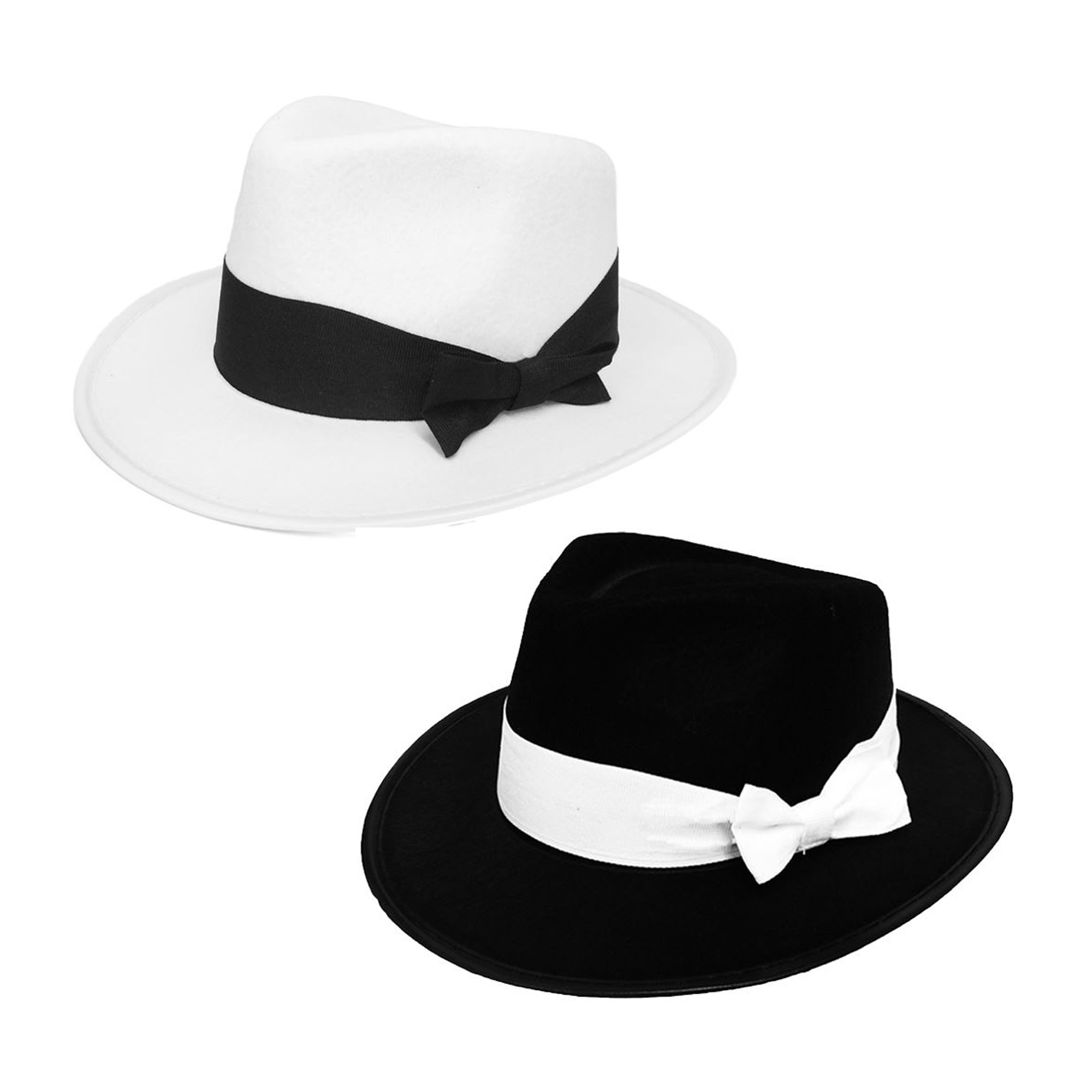 Deluxe Gangster Fedora Hat in White #NHT23D-70