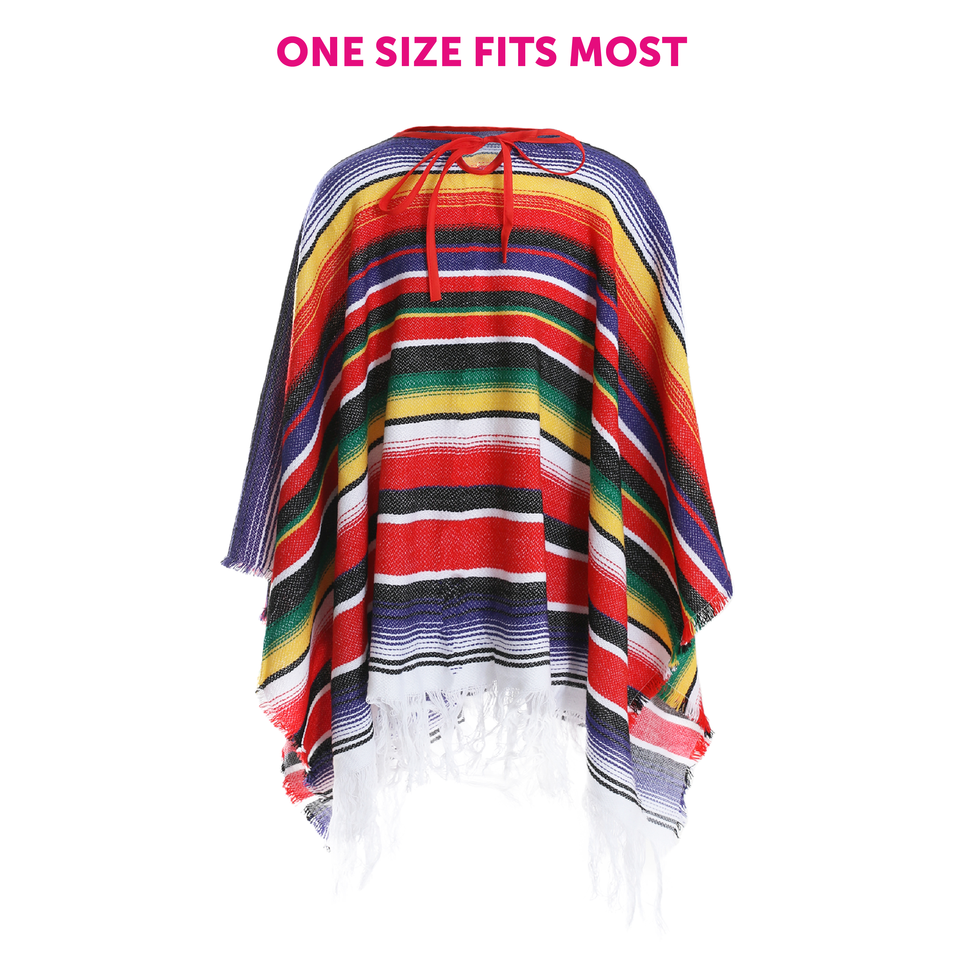 MEXICAN MAN COSTUME PONCHO WILD WESTERN BANDIT FANCY DRESS