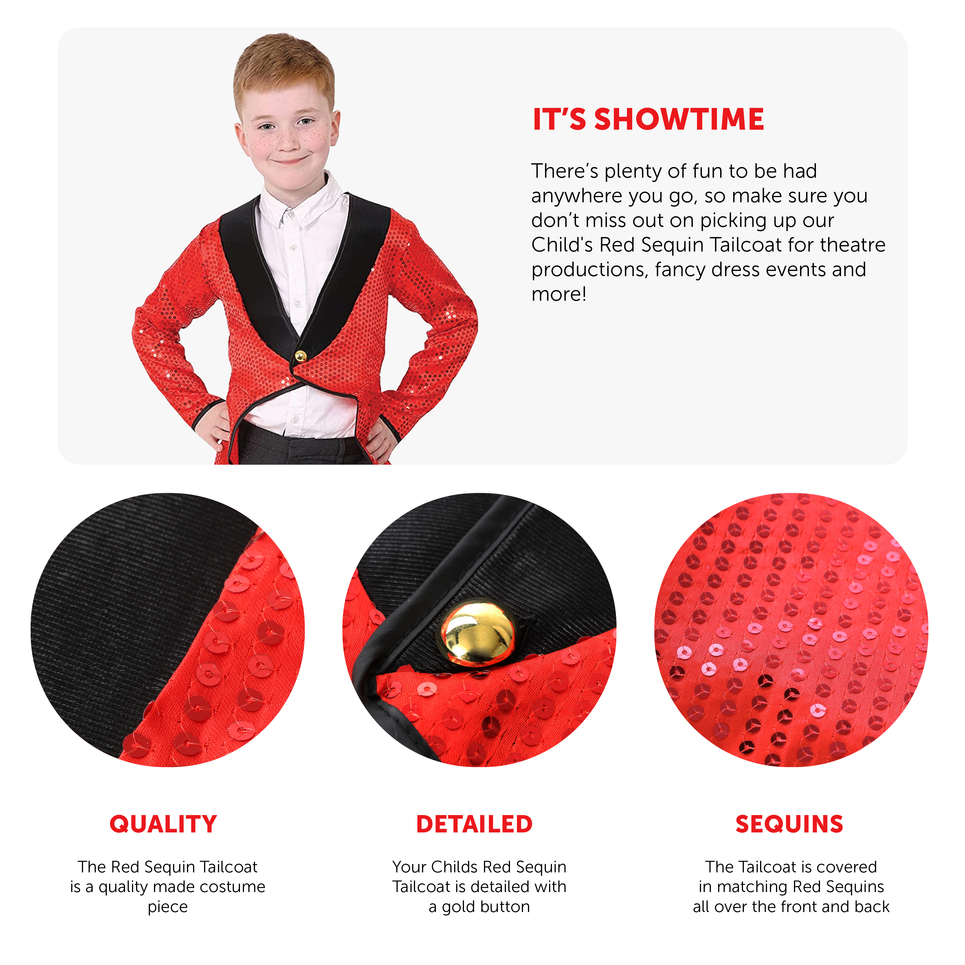 Tailcoat Kids Red Costume Tailcoat Kids Red Costume