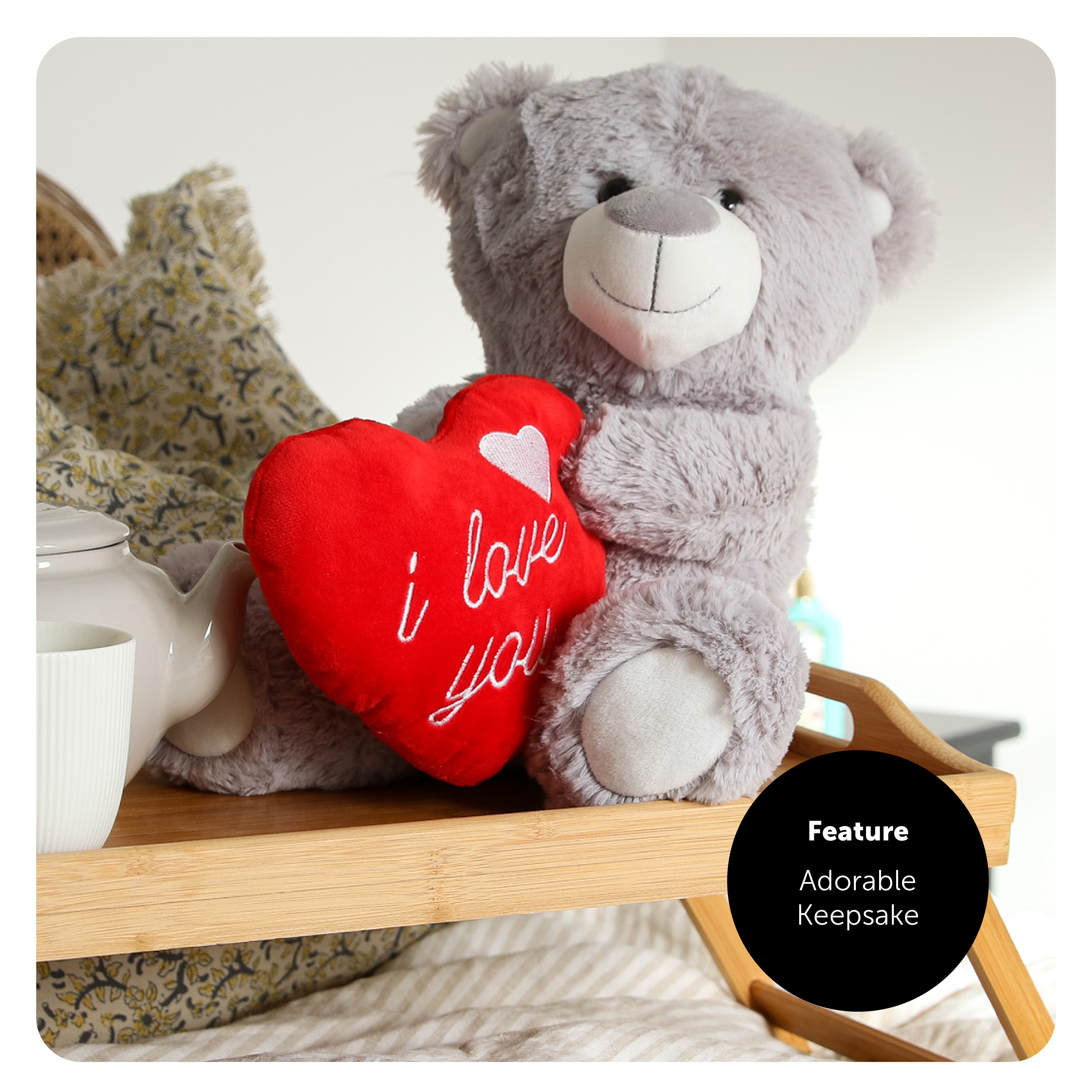 LARGE MOTHERS DAY GIFT TEDDY BEAR GREY 12